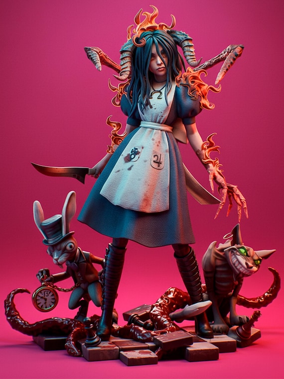 Alice Madness Returns Statue: Hand-painted Dark Wonderland Fan Art