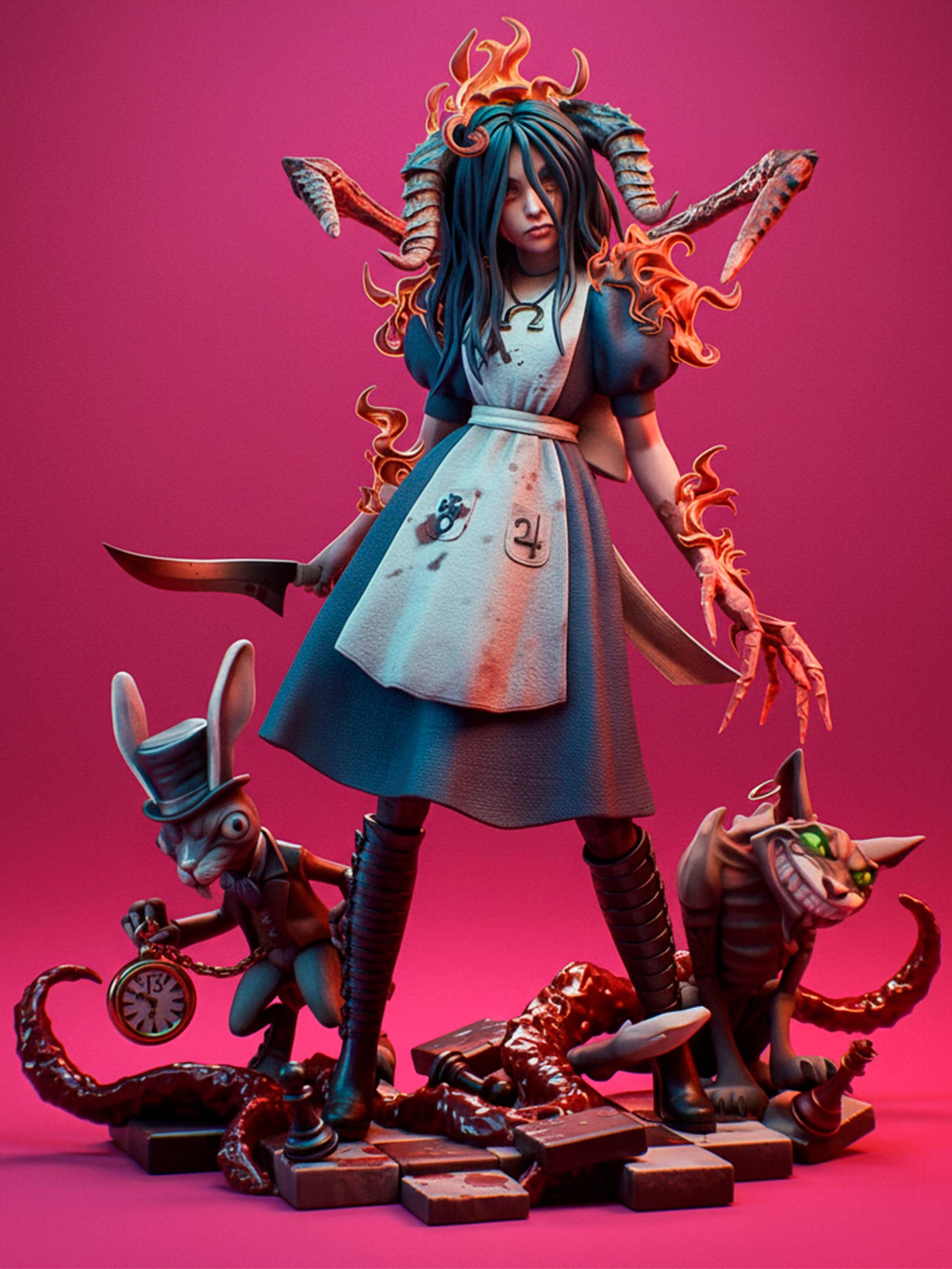 Alice Madness Returns Statue: Hand-painted Dark Wonderland Fan Art