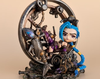 Jinx Figure | Arcane | Hand-Painted Fan Art Statue