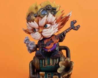 Heimerdinger Arcane Statue: Hand-Painted League of Legends Fan Art
