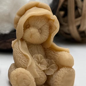 Vintage Teddy Bear Soap Favor – Tulle Wrapped Baby Shower Gift