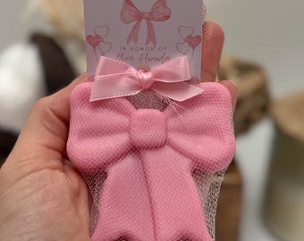 Handmade Pink Bow Soap Favor, Baby Shower Decoration