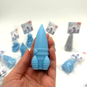 Handmade Blue Rocket Ship Soap – Space Party Favors