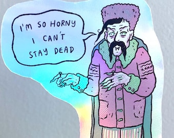 Horny Nosferatu Sticker - undead, goth, orlok, laptop decoration