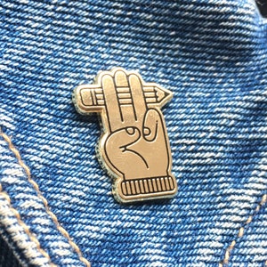 Enamel Pin - Illustrator&#39;s Honour, Lapel, Jewellery, Drawing Club, Gold and Black