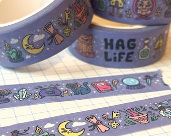 Hag Life Washi Tape - Spooky, Witches, Occult, Fantasy Stationery