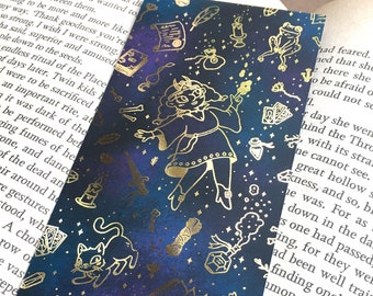 Gold Foil Bookmark - Witches, Magic Spells, Fantasy, Occult, Crystals, Tarot