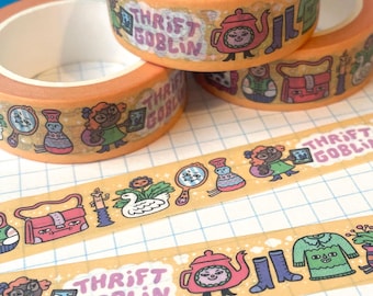 Thrift Goblin Washi Tape - Second Hand Treasures, Fun Antique Stationery