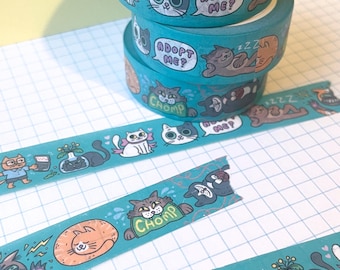 Cats Washi Tape - Adopt Don't Shop, Feral Felines Stationery