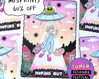 Noping Out, UFO - A5 Mini Print Risograph