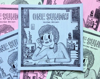 One Sunday - Comic, diary comic, perzine, hourly comic day