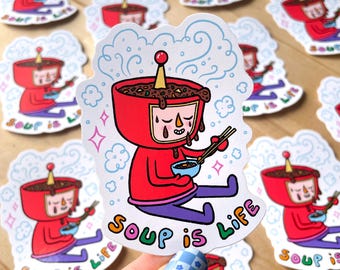 Kаtаmаri Miso Sticker, Soup is Life - Vinyl Sticker, Laptop Decoration