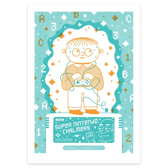 Ralph Wiggum Print Super Nintendo Chalmers A4 Simpsons Etsy