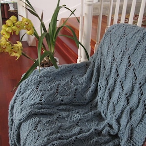 CUSTOM KNIT AFGHAN (85 Dollars) - your choice between 2 patterns and 18 colors