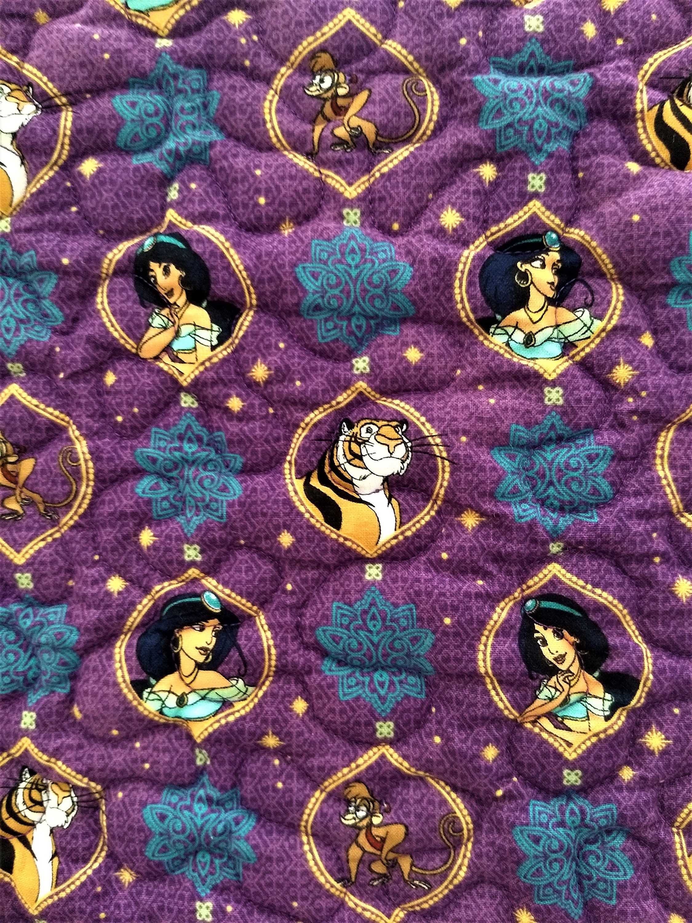 Princess Jasmine Quilted Baby Blanket With Jasmine Frame Etsy