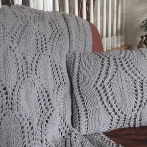 Ready-Made Knit AfghanDELIGHTFUL in LIGHT GREY image 3