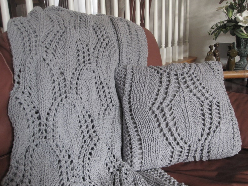 Ready-Made Knit AfghanDELIGHTFUL in LIGHT GREY image 3