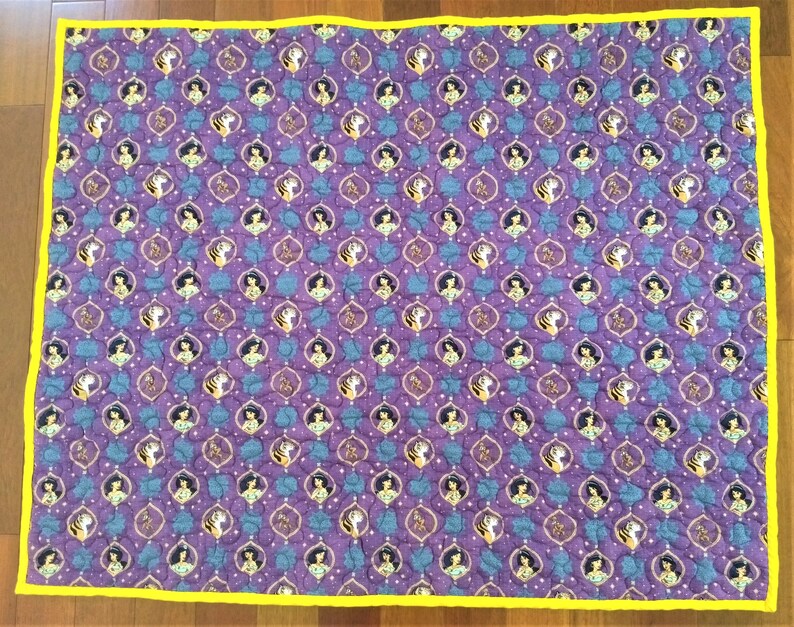 Princess Jasmine Quilted Baby Blanket With Jasmine Frame Etsy