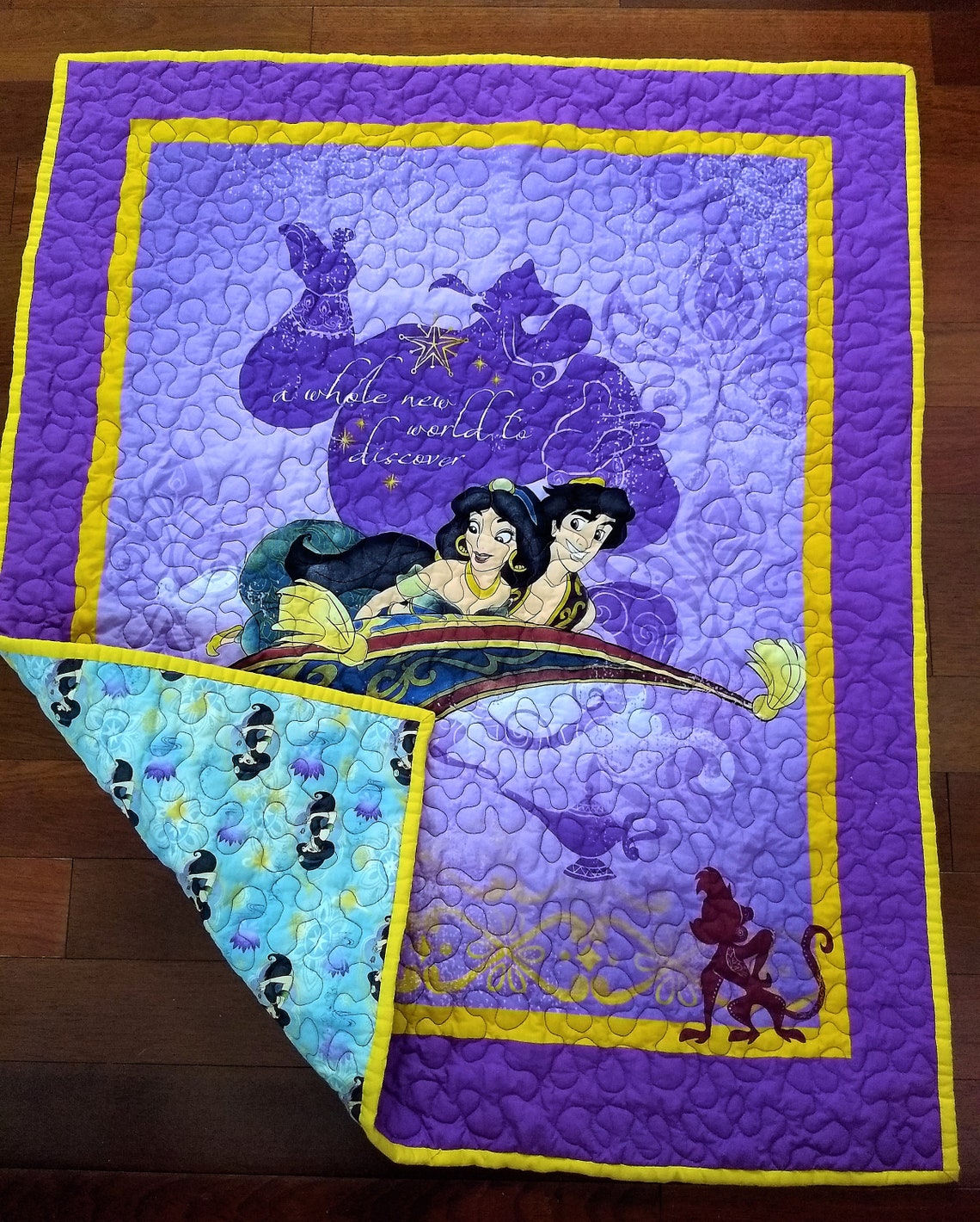 Princess Jasmine Quilted Baby Blanket with Jasmine Backing Etsy