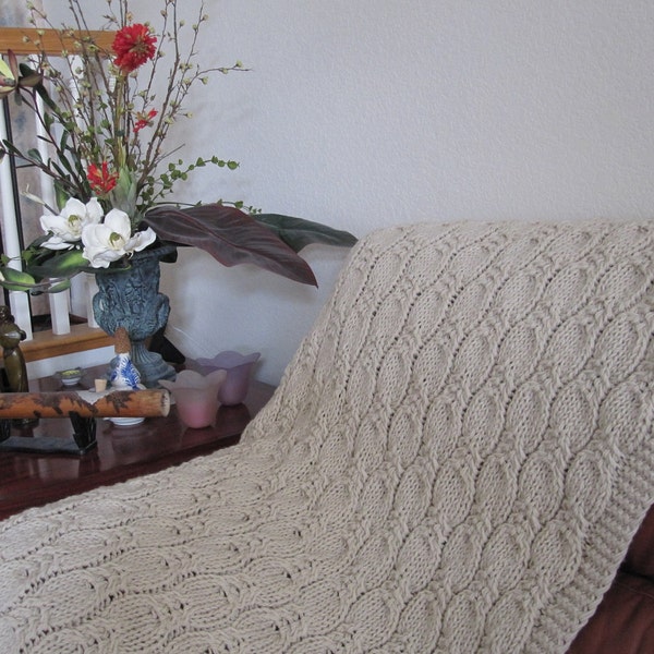 CUSTOM KNIT AFGHAN (110 Dollars) - your choice between 3 patterns and 18 colors