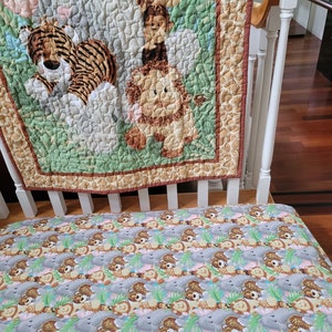 Quilted Jungle Friends Baby Blanket with Jungle Animals Backing image 7