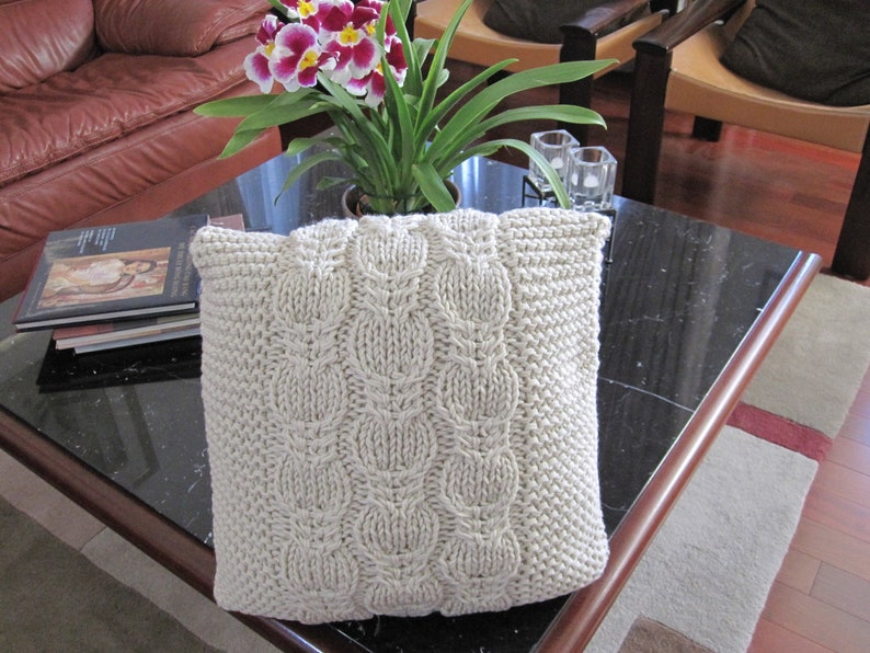 Ready-Made Knit Afghan---PEACEFUL in OFF WHITE
