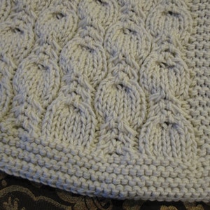 Ready-Made Knit AfghanPEACEFUL in OFF WHITE image 4