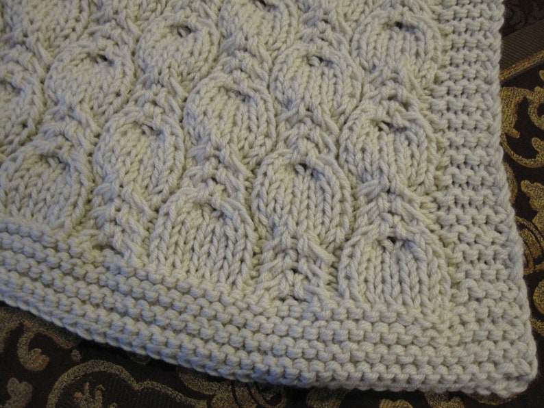 Ready-Made Knit AfghanPEACEFUL in OFF WHITE image 4