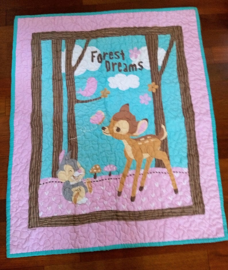 Quilted BAMBI Baby Blanket Bedding Blankets & Throws