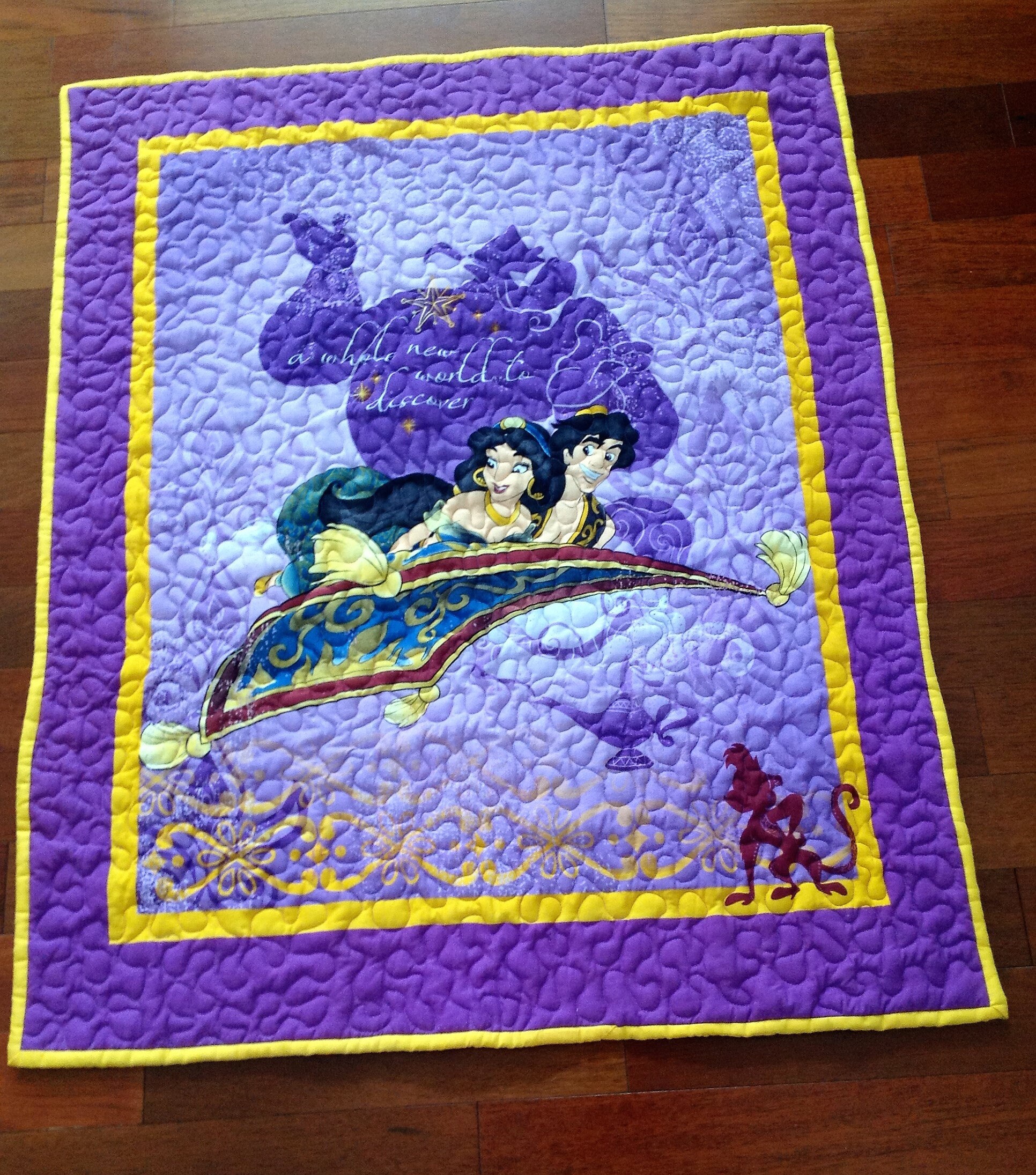 Princess Jasmine Quilted Baby Blanket with Jasmine Backing Etsy