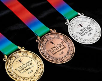 Custom Medals, Personalised Medal with Logo, Custom Sport Medal, Custom Medals Race Award, Prize for 10K 5K Marathon Runners