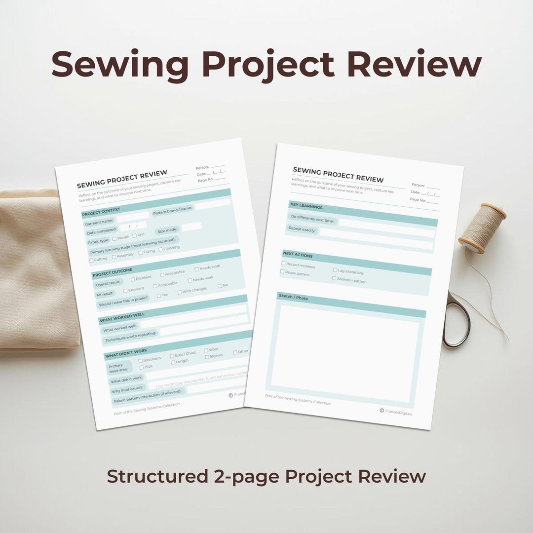 Sewing Project Review Printable PDF for Garment Sewing Improvement - Etsy