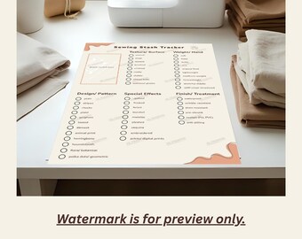 Fabric Inventory Printable A4