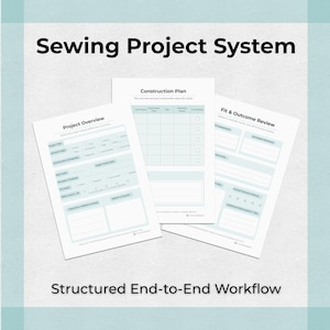 Sewing Project System - 9 Page Printable Planner & Tracker PDF
