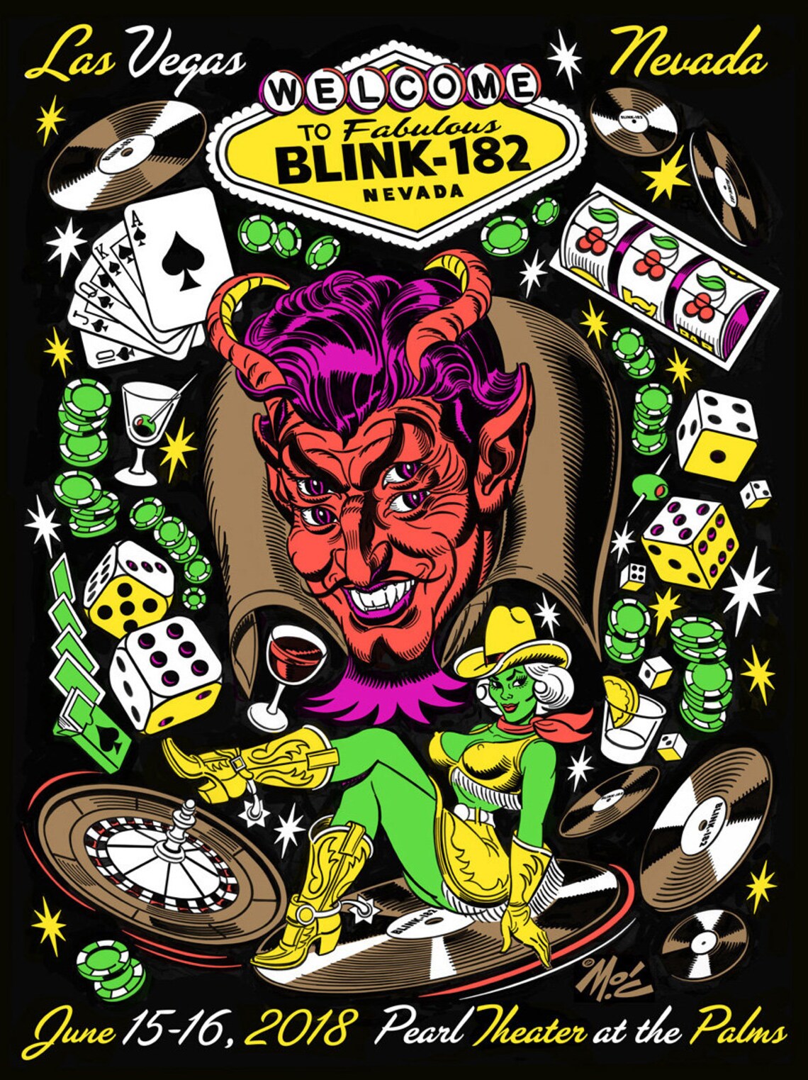 Blink182 Vegas Devil Show Print Etsy