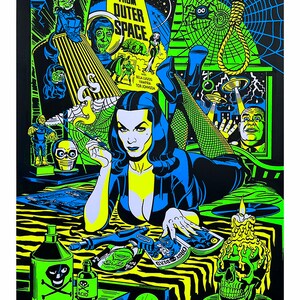 Poster Desenho de Arte Original da Vampira de Cartoon