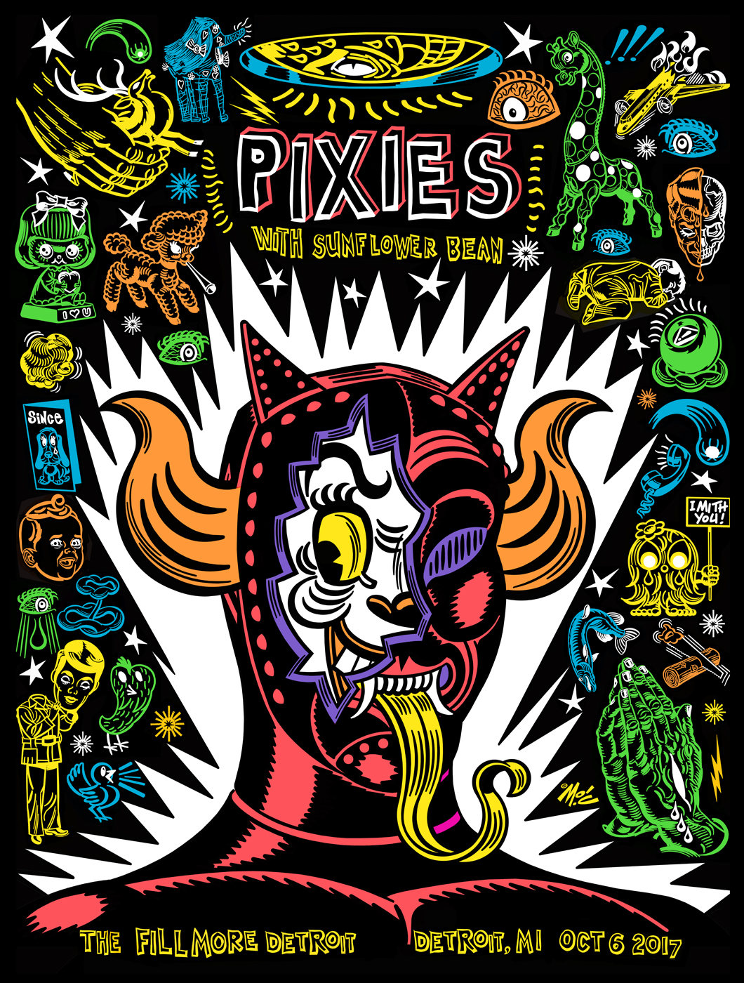 Pixies Screenprinted Concert Poster Etsy Pixies Screenprinted Concert Poster Etsy