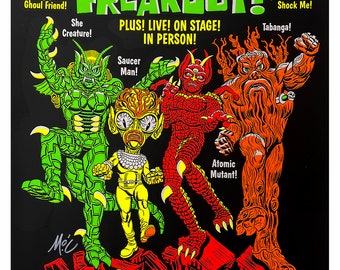 Frightfest Freakout Screenprint | Hand-Pulled Fluorescent Ink Art