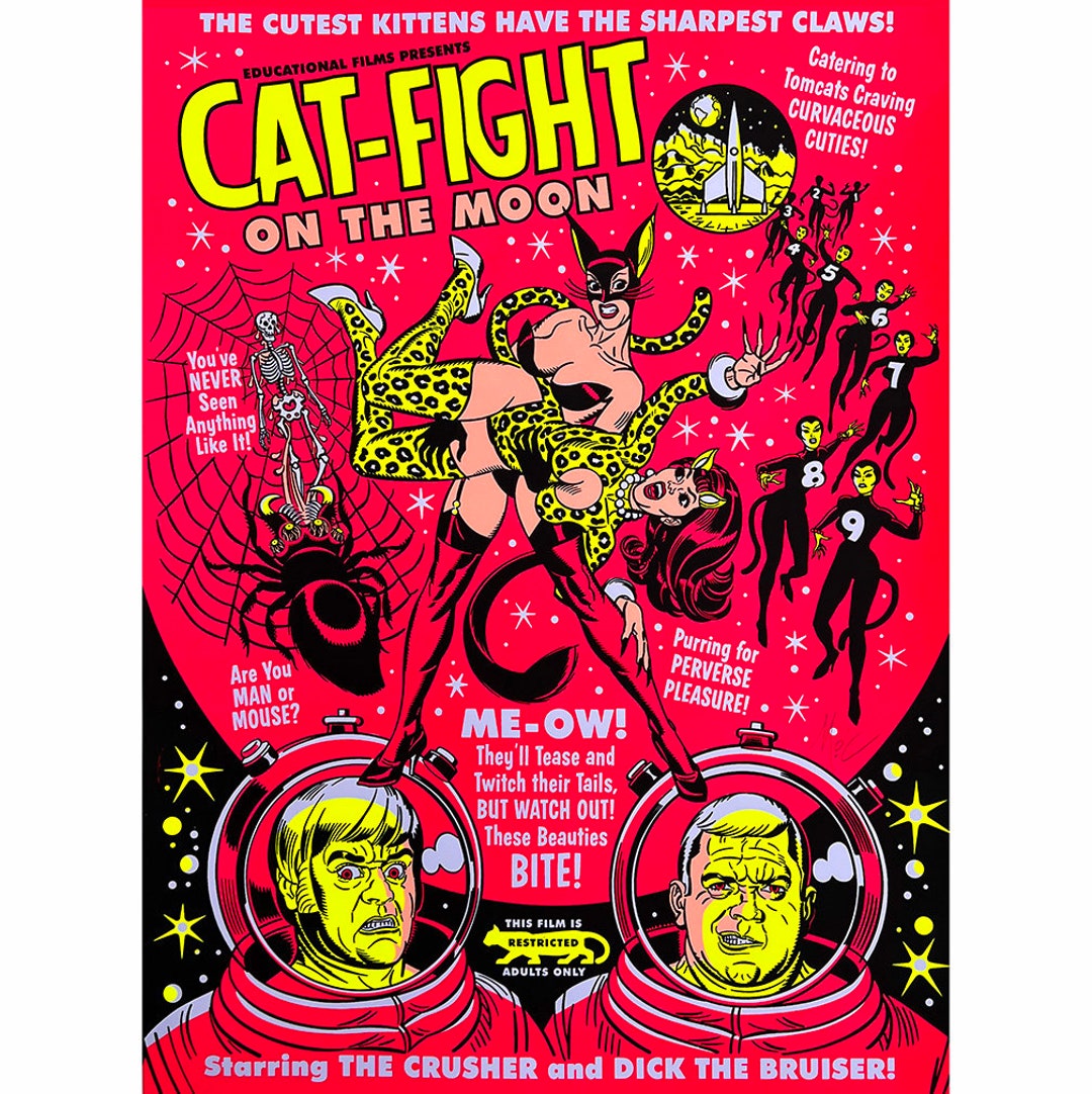 Catfight on the Moon - Etsy Denmark