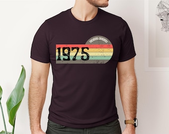 50th Birthday Shirt, Born in 1975, Turning 50 T-Shirt, Milestone Birthday Shirt for Him, Gift for Him, Husband Birthday Tee, Retro T-Shirt