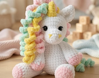 Crochet Sitting Unicorn Amigurumi Pattern, Mythical Fantasy Crochet Pattern Tutorial ,Unicorn Plushie Crochet Pattern,toy pattern