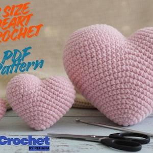 Chunky Heart Pillow Crochet Pattern – Cozy Plush Heart Cushion, Valentine Home Decor, Beginner Friendly Amigurumi Heart Pillow, Keychain