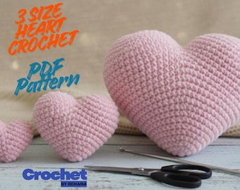 Chunky Heart Pillow Crochet Pattern – Cozy Plush Heart Cushion, Valentine Home Decor, Beginner Friendly Amigurumi Heart Pillow, Keychain