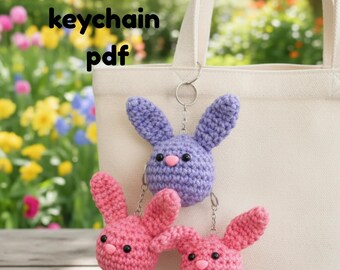 Crochet Bunny Keychain Pattern PDF, Amigurumi Bunny Pattern, Easter Bunny Crochet, Mini Bunny Plush, Beginner Crochet Pattern, Cute Gift