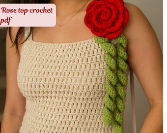 Crochet Rose Crop Top Pattern | Boho Festival Clothing (PDF Pattern)