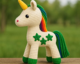 Crochet Unicorn PDF Pattern: Amigurumi Rainbow Plush Toy (Instant Download)