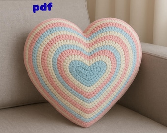 Crochet Heart Pillow PDF Pattern | Handmade Valentine Gift
