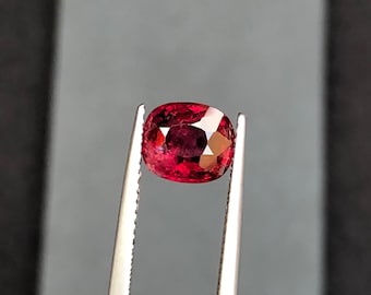 Natural Red Spinel 1.90ct Cushion Cut Loose Faceted Gemstone VS Clarity | Unheated Burma Spinel
