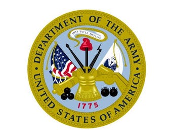 Department of the Army Decal, UV Resistant Perma-Sticker, Full Color, 3"