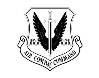 US Air Force Air Combat Command Decal, Perma-Sticker, No Backgound